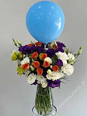 Baby Boy Flower In Vase