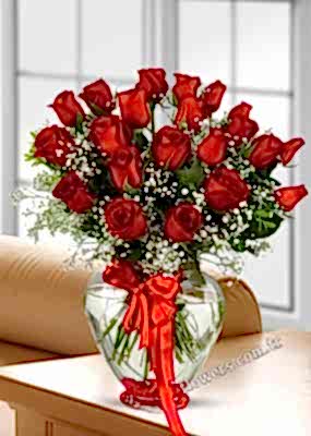 23 Rose Love In Heart Shaped Vase