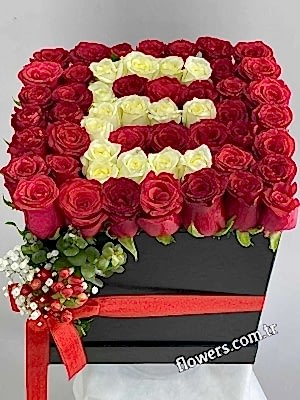 Rose Box with Custom Initial