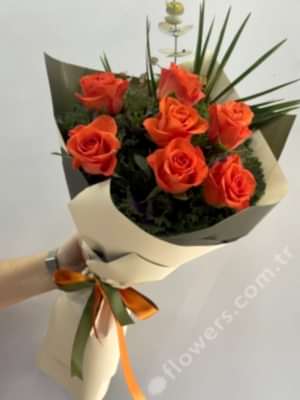 7 Orange Rose Bouquet