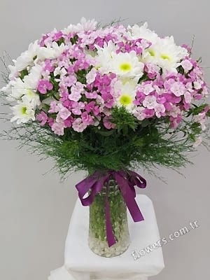 White & Purple Flower Arrangement
