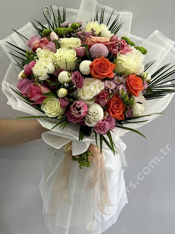 Luxury White Peony & Rose Bouquet